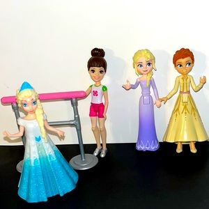 Polly Pocket Dolls.  Disney & Barbie.